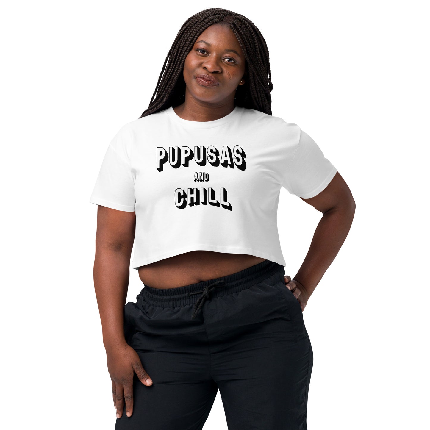 Pupusas and Chill Women’s Crop Top